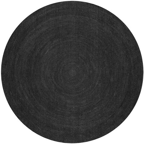 nuLOOM Rigo Chunky Loop Jute Black 6 ft. Round Rug TAJT03C-R606 - The Home Depot | Round rugs ...