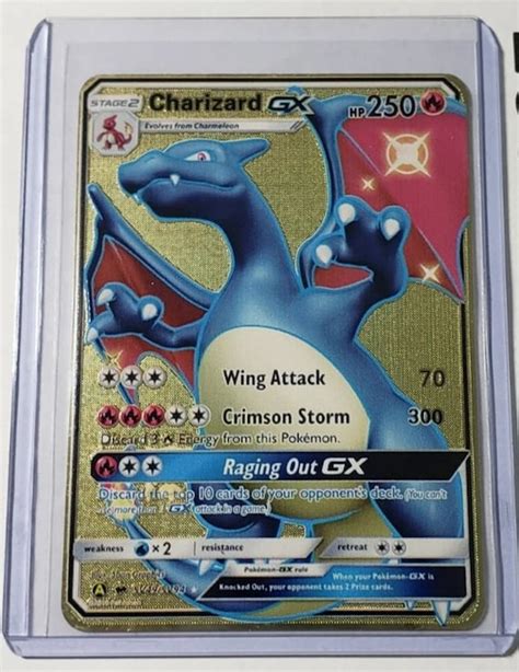 Pokemon Shiny Charizard GX SV49 Hidden Fates Gold Metal Custom - Etsy