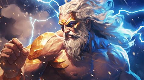 Premium AI Image | Epic Deity Zeus the Supreme God Unleashes Thunder