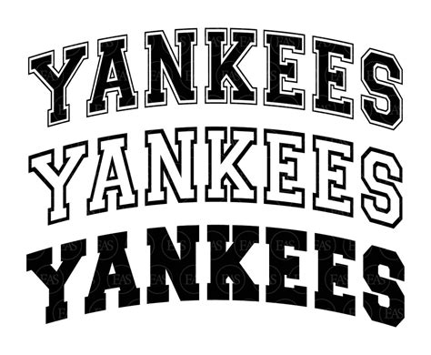 Yankees Svg Yankees Arched Varsity Font Go Yankees Svg - Etsy