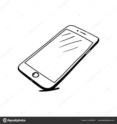 Hand drawn sketch of mobile phone Stock Vector Image by ©artkozyr ...