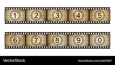 Movie countdown old grunge film strip cinema reel Vector Image