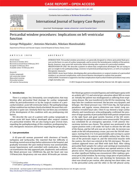 (PDF) Pericardial window procedures: Implications on left ventricular ...