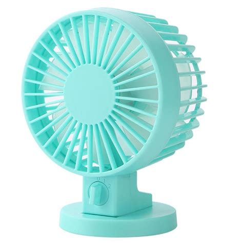 Weka Mini Portable Double Blades USB Powered 2 Speeds Adjustable Desk Table Cooling Fan White ...