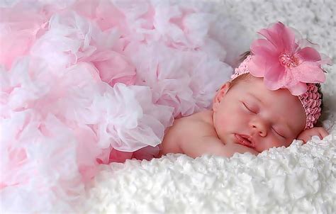 Sleeping baby girl, cute, sleep, girl, copil, child, white, pink, baby ...
