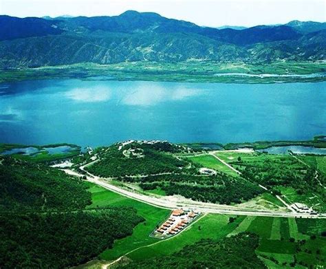 The beautiful Zarivar Lake in Marivan City, Kurdistan, Iran.