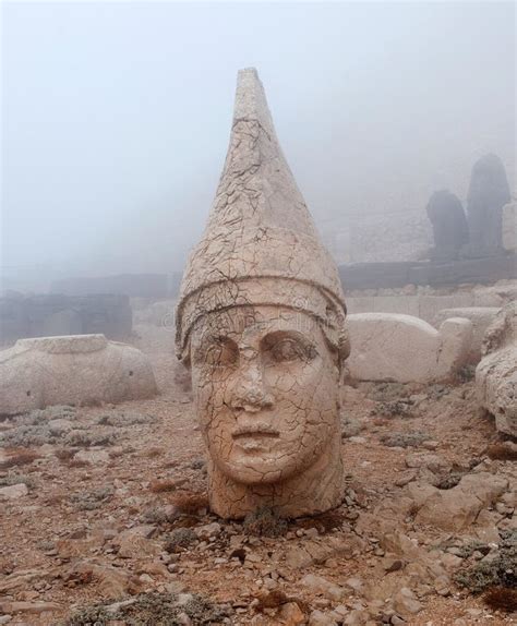 Ancient Statues On The Top Of Nemrut Mount, Anatolia, Turkey Stock Image - Image of civilization ...