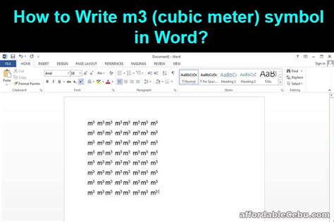 How to Write m3 (cubic meter) symbol in Word? - Computers, Tricks, Tips ...