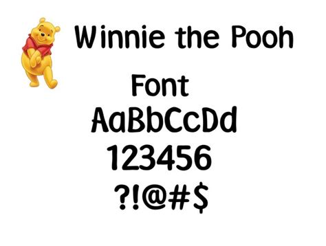 WINNIE THE POOH Font svg Winnie the pooh Alphabet svg | Etsy