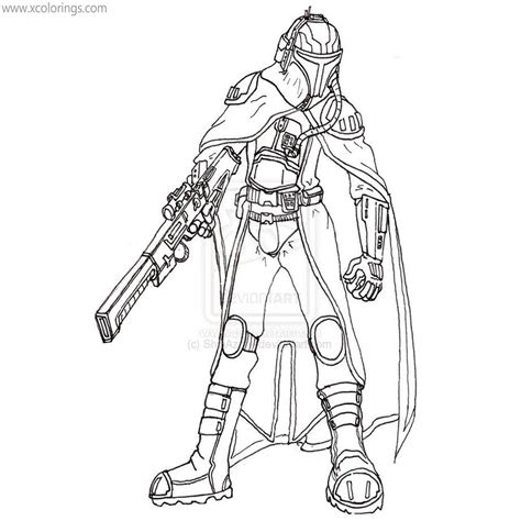 Mandalorian Characters Coloring Pages Bo Katan - XColorings.com