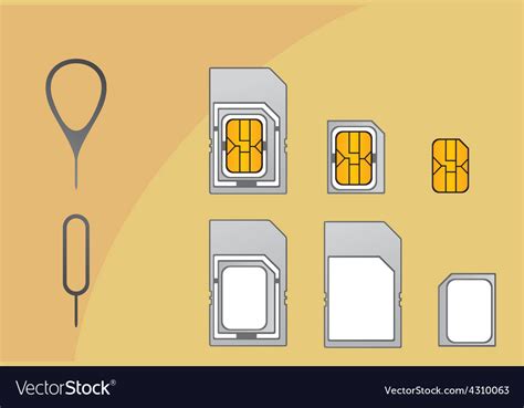 Set of mini micro and nano simcard Royalty Free Vector Image