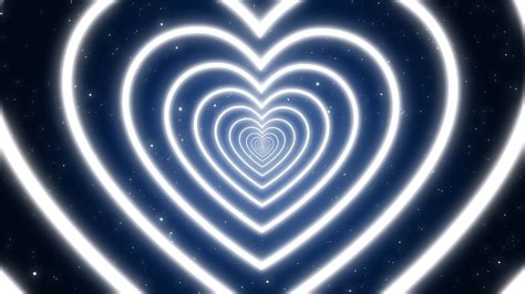 Animation Love Heart Glowing White Color Infinite Looping and Romantic Abstract Glow Particles ...