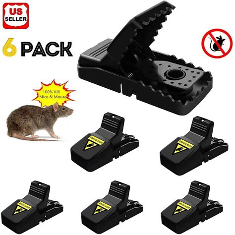 6-PACK Reusable MOUSE TRAPS Rat Trap Rodent Snap Trap Mice Trap Catcher ...