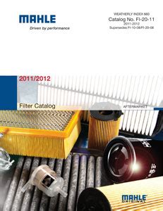 MAHLE Clevite Inc. Releases 2011-2012 MAHLE Original Filter Catalog