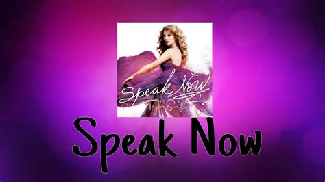 Taylor Swift - Speak Now (Audio Official) - YouTube