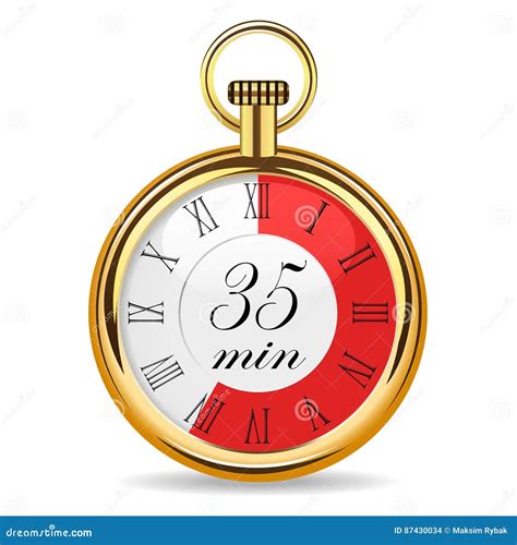 Mechanical Watch Timer 35 Minutes Stock Vector - Illustration of steel ...