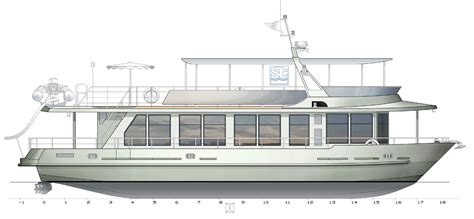 Houseboat-catamaran Design. SeaTech ltd