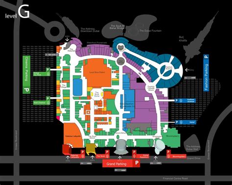 Dubai mall map - Map of Dubai mall (United Arab Emirates)