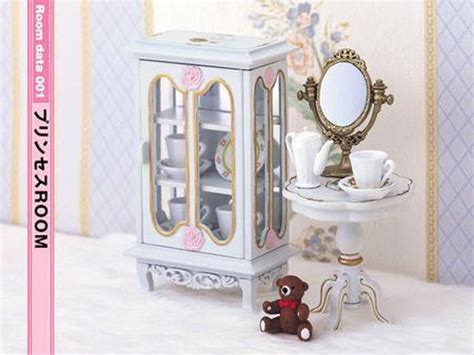 Rare Re-ment Dollhouse Miniature My Room Style Collection Cabinet, Side Table, Table Mirror, Tea ...