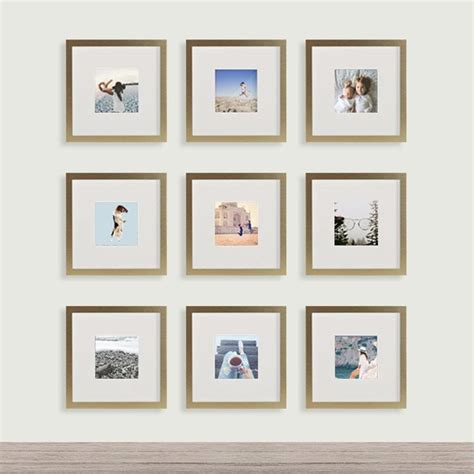 9-Pack, Brushed Gold, 8x8 Photo Frame (4x4 Matted) | Frames on wall, Framed wall art, Gallery wall