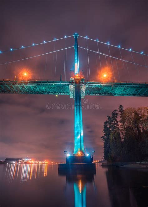 Lions Gate Bridge in the Evening Stock Photo - Image of british, clouds ...