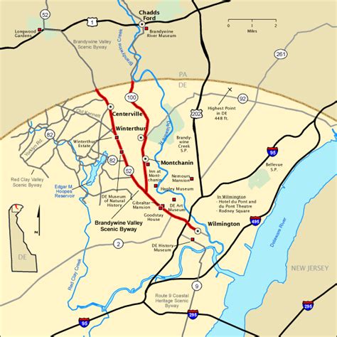 Brandywine Valley Scenic Byway - Map | America's Byways | Scenic byway ...