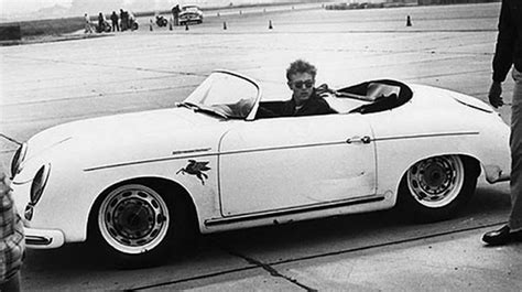 James Dean Washing His 1955 Porsche 356 Super Speedster in Short-Shorts ~ Vintage Everyday