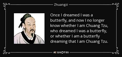 Zhuangzi quote: Once I dreamed I was a butterfly, and now I...