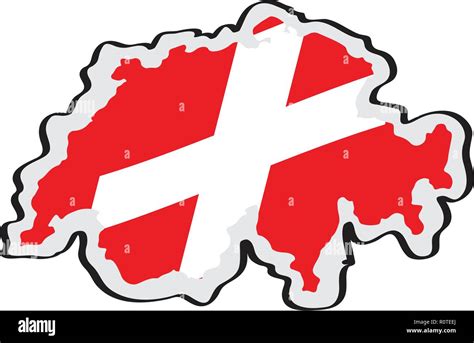 Map of Switzerland with its flag Stock Vector Image & Art - Alamy