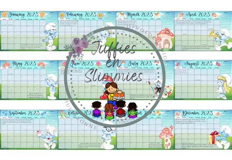 2023 Calendar Smurfs – Juffies & Slimmies