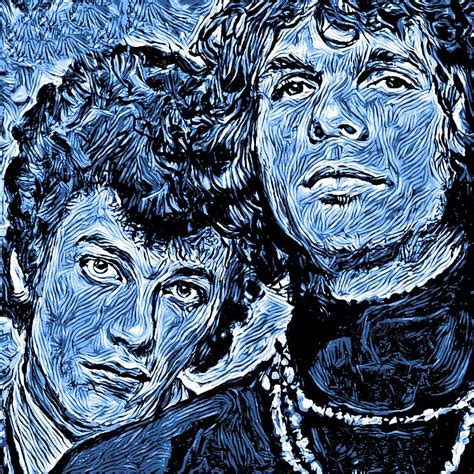 Al Kooper and Mike Bloomfield, blue Digital Art by Unexpected Object