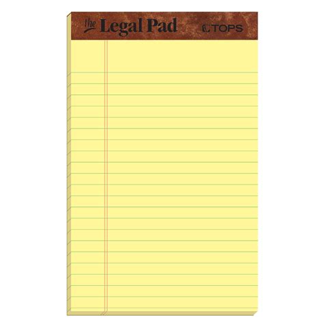 TOPS The Legal Pad Writing Pads, Jr. Legal Rule, 5 x 8, 50 Sheets ...