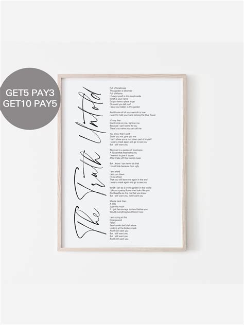 BTS the Truth Untold Lyrics Prints Poster digital Download - Etsy UK