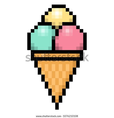 Ice Cream Cone Pixel Art On Stock Illustration 1076210108 | Shutterstock