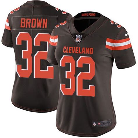 Nike Browns #32 Jim Brown Brown Team Color Women's Stitched NFL Vapor ...