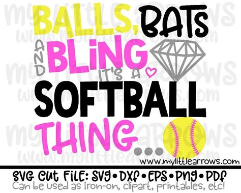 Softball Bling Svg Cute Softball Svg Softball Svg - Etsy Canada