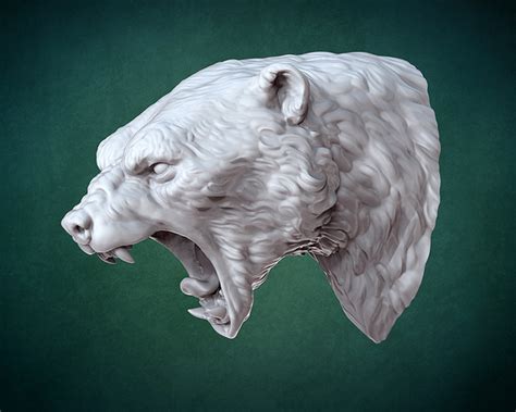 3D Printed Bust of Polar bear 3D print model by Grin NT | Pinshape