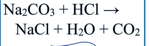 Sodium carbonate reacts with hydrochloric acid balanced equation - Brainly.in