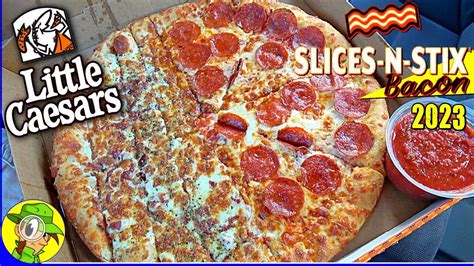 Little Caesars® SLICES-N-STIX® BACON PIZZA Review 🍕🥖🥓 ⎮ Peep THIS Out ...