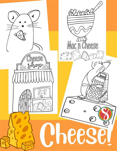 Free Cheese Coloring Pages — Stevie Doodles