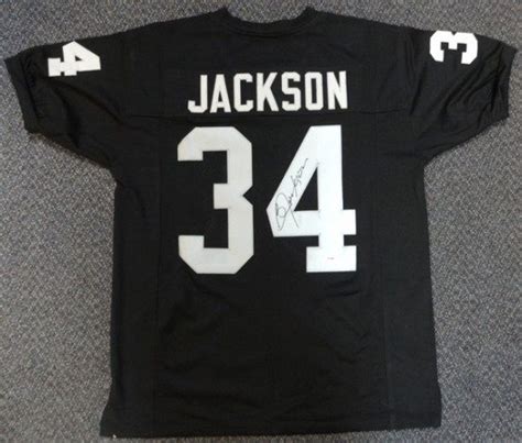 Bo Jackson Autographed Los Angeles Raiders Black Nike Twill Jersey ...