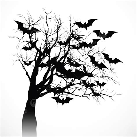 Flying Bats Swarm Black, Bat, Big Tree, Plant PNG Transparent Image and Clipart for Free Download