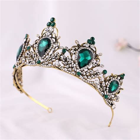 Vintage Emerald Wedding Tiara Gold Bridal Tiara Emerald - Etsy