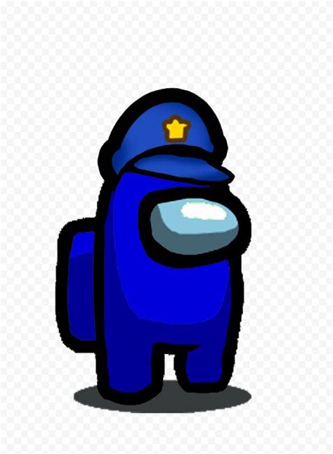 HD Dark Blue Among Us Crewmate Character With Police Hat PNG | Citypng | Police hat, Character ...