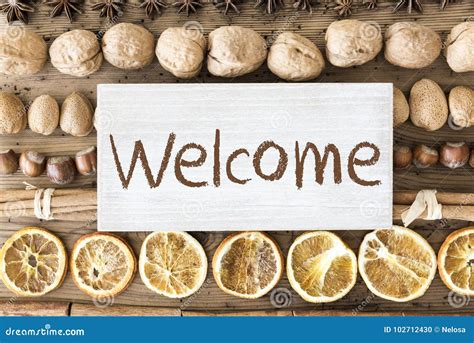 Christmas Food Flat Lay, Text Welcome Stock Photo - Image of greeting, festive: 102712430