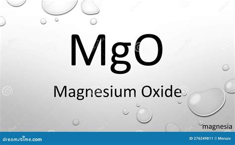 Magnesium Oxide Chemical Formula On Waterdrop Background Stock Image ...