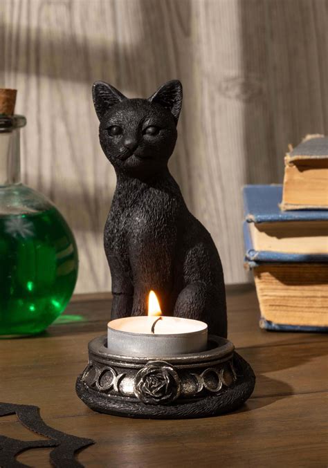 Black Cat Tea Light Candle Holder