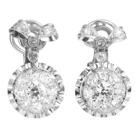 Diamond Platinum Clip-On Drop Earrings | Bling earrings, Earrings ...