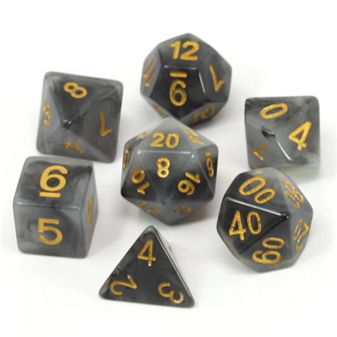 Die Hard Dice - 7 Piece RPG Set - Black Ice – Two Fairies and A Dwarf ...