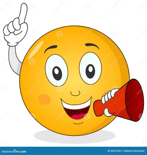 Smiley Emoticon Holding Red Megaphone Stock Vector - Image: 56551442